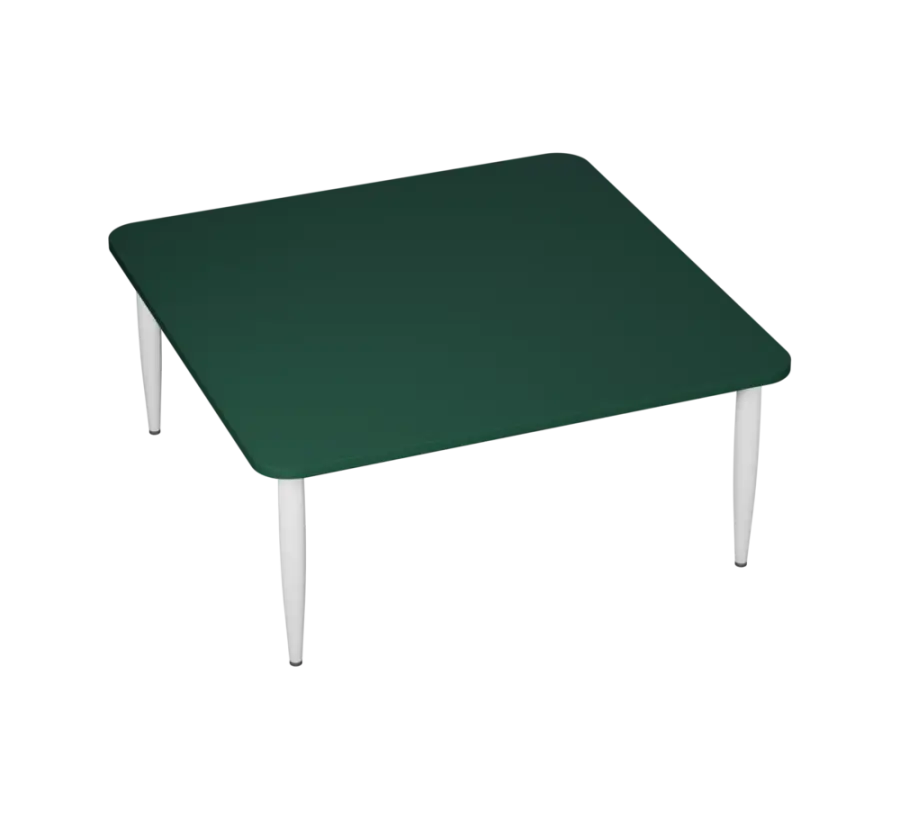 PLAYFORM 26 modulární hravé stoly, výška 520 mm, kovová podnož bílá, deska 25 mm, zelený onyx